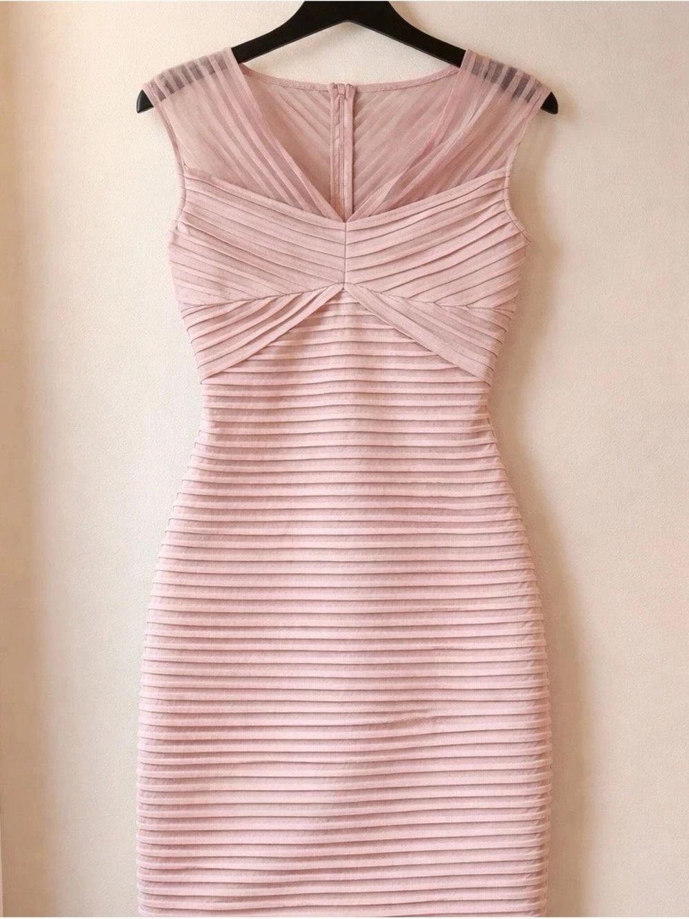 NWT Calvin Klein Pleated Bodycon Bandage Dress - blush pink